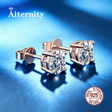 Top Sparkling 0.5-2 Carat D Colour Moissanite 925 Sterling Silver Stud Earrings