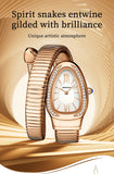 New Arrival Retro Style Light Luxury With Snake Shaped Zircon Diamond Inlay Women's Quartz Watches