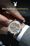 Luxury Brand New Fashion Original Skeleton Leather Strap Automatic Mechanical Wrist Watches for Men