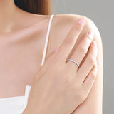 Real Sterling Silver Fashion Wedding Stackable AAAA Lab Created Diamond Ring