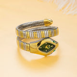 New Luxury Top Fashion Brand Snake Design Gold Colour Stainless Steel Bracelet Quartz Ladies Wristwatches