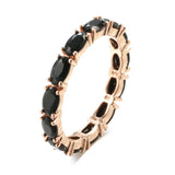 Unique Black AAA Zircon Crystal Setting 14K Rolled Gold Ring Luxury Fashion Jewellery