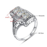 Unique 3 Stone Moissanite Diamond Rings With Certficiate SilverEngagement Wedding  Jewellery Pass Diamond Test