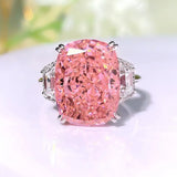 Luxury Radiant Cut 12 Carat Pink Colour High Quality AAAAA High Carbon Diamond High Definition Fine Jewellery Rings