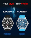 Solar Powered Luxury Quartz 316L Stainless Steel Case Waterproof 300M Dive Watch