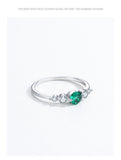 Vintage 925 Sterling Silver AAAA Lab Created Diamond AAAA Green Zircon Rings