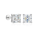Pear, Princess, Marquise, Cushion Asscher Cut Silver Moissanite Diamonds Stud Earrings