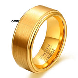 Brushed Polish Finished 6mm/8mm Tungsten Carbide Black/Silver/Gold/Purple/Rainbowd Ring