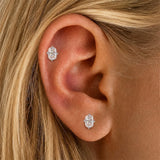 Pear, Princess, Marquise, Cushion Asscher Cut Silver Moissanite Diamonds Stud Earrings