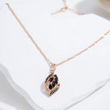 Luxury Rolled 14K Rose Gold Black AAA Zircon Full Paved Pendant Necklace For Women - Party Fine Jewellery