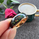 New Arrival 8MM Colorful Opal Fragments Inlay Domed Polished ShinyTungsten Carbide Ring for Men Women - The Jewellery Supermarket