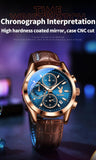 Original Luxury Brand Men's Leather Strap Quartz Watch High Quality Business Wristwatch Trendy Men's Watch