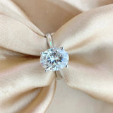 Super Oval Cut 1CT 2CT 3CT VVS1 D Colour Moissanite Diamond Silver Wedding Ring