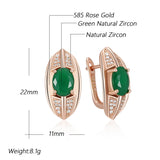 14 Karat Gold Filled Luxury Green and White AAA Zircon Crystals Drop Earrings