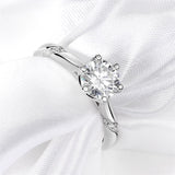 VVS1 D Colour 1-3 Carat Solitaire Moissanite Diamond Engagement 925 Silver Ring
