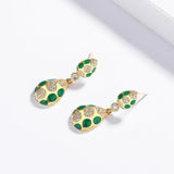 Classic 925 Silver Plated Drop Shaped Fashion Hand-crafted Enamel Earrings
