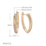 14 Karat Gold Filled Trendy AAA Cubic Zircon Diamonds Luxury Hoop Vintage Earrings