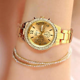New Arrival Ladies Crystal Diamond Quartz Gold and Silver Colour Dress Watches for Women