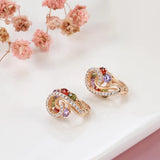 14 Karat Luxury Geometric Spire Multicolor AAA Zircon Diamonds Cute Women's Earrings