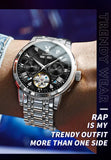 PLAYBOY Luxury Top Brand Fashion Automatic Mechanical Stainless Steel Waterproof Business Men's Watches for Men
