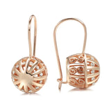 14K Rolled Gold Big Glossy AAA Zircon Diamonds Ball Drop Earrings Ethnic Jewellery