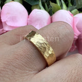 I Love You Stamped 6mm 8mm Tungsten Hammer Ring for Men Women  Comfort Fit