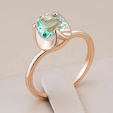 14 Karat Gold Filled Shiny Light Green Pink Red AAA Zircon Crystal Luxury Rings For Women