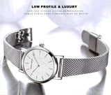 Elegant Luxury Women's Watch With Japanese Original Quartz Movement Stainless Steel Mesh Strap WristWatches