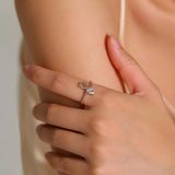Fashion Irregular Line Design AAAA Lab Created Diamond 925 Sterling Silver Ring