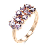 14 Karat Rolled Gold Shiny Purple AAA Zircon Crystals Fine Jewellery Trendy Rings