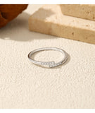 Elegant VVS1 D Color Moissanite Stackable 925 Sterling Silver Parallel Bar Ring