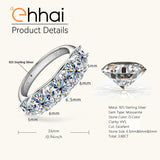 Sparkling Round Moissanite Diamonds Half Eternity Wedding Ladies Rings Engagement Wedding Sterling Silver Jewellery