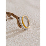 18K Gold Plated Statement Stainless Steel Metal Double Color Geometric Casting Ring
