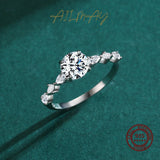 Round 1ct Dazzling 925 Solid Silver AAAA Lab Created Diamond Engagement Ring