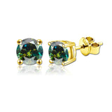 Fabulous Moissanite Diamonds 925 Silver 18K Plated Stud Earrings for Men Women
