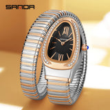 New Arrival Retro Style Light Luxury With Snake Shaped Zircon Diamond Inlay Women's Quartz Watches