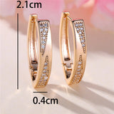 Latest Fashion Charming Filled 14K Rose Gold AAA Zircon Diamonds Hoop Earrings - Fine Jewellery For Women