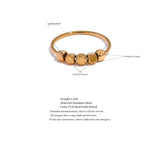 18K Gold Plated Stainless Steel Square Beads Fashion Women Ring - Charm Jewellery
