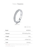 Dazzling D Colour VVS1 Rectangle Moissanite Eternity 925 Sterling Silver Rings