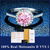New 100% Real Moissanite Ring D Colour VVS1 Pass Diamond Test Adjustable S925 Silver GRA Certificate Wedding Rings