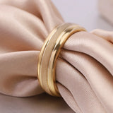 Classic Gold Colour Matte Tungsten Wedding Engagement Ring Couple for Men Women