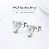 Moissanite Diamonds D Colour VVS1 Silver GRA Certificated Stud Earrings
