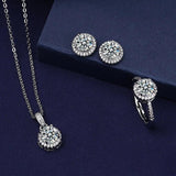 New Solitaire AAA+ CZ Diamonds 925 Sterling Silver Party Wedding Rings Earrings Necklace Fashion Jewellery