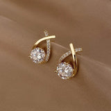 New Arrival 0.5ct Moissanite Diamonds Drop Fishtail Cross Piercing Silver Stud Earrings, Trendy Women's Jewellery - The Jewellery Supermarket
