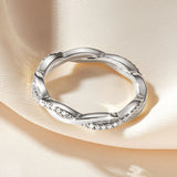 Fabulous Twist Shank VVS1 D Colour Moissanite Full Eternity Rings Fine Jewellery