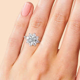 Sparkling Sun Flower Real 1-2 Carat Moissanite Diamond Wedding  Engagement Rings, 925 Sterling Luxury Fine Jewellery
