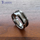 Groove Beveled Polished Finish 4/6/8mm Tungsten Carbide Engagement Rings