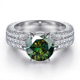 Selection of 2 Carat Multicolour VVS1 D Colour Moissanite Silver Wedding Rings