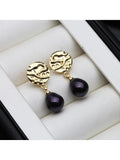 Ethnic Design Real Multicolour Fresh Water Pearl Yellow Silver 18KGP Earrings