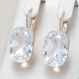 14 Karat Gold Filled Shiny White AAA Big Zircon Crystal Drop Luxury Earrings